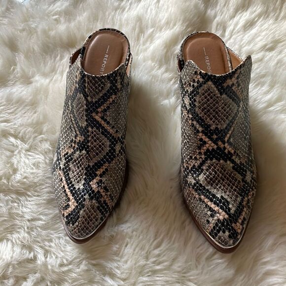 Report Barrie Womens Multicolor Snakeskin Block Heel Mule Size 8.5 - Picture 5 of 11